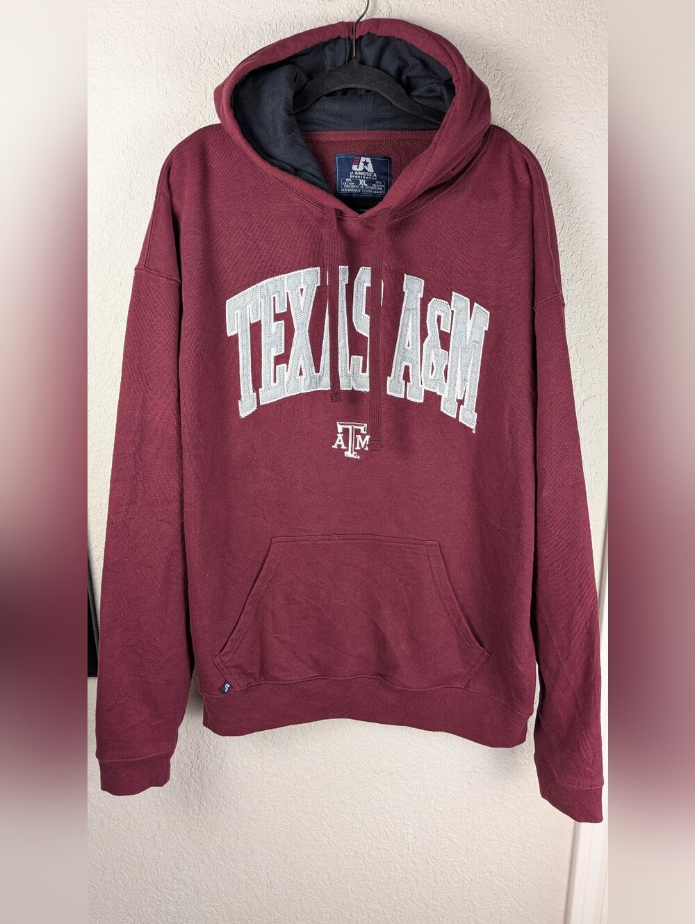 Texas A&M Hoodie XL Maroon Patch and Embroidered Logo Excellent Cond Gig 'Em